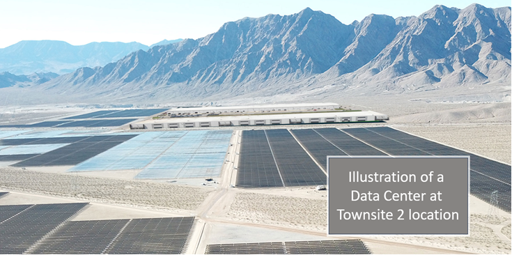 View from Townsite Solar 1 Project — proposed data center on federal land